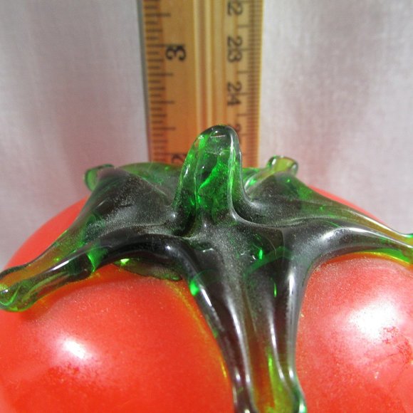 4 Glass Fruit 2 Apples Carrot Tomato Stage Kitchen Home Display Decor - Picture 7 of 9